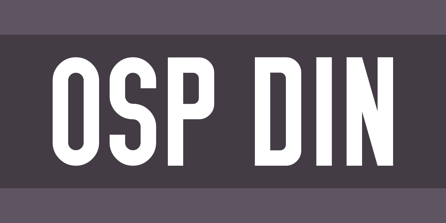 Beispiel einer OSP DIN Regular-Schriftart